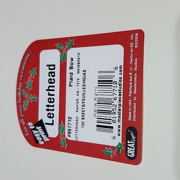 VINTAGE LETTERHEAD PLAID BOW 100 SHEETS EASY PRINT PAPER PRICE FIRM - Picture 2 of 10